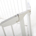6 Panel Metal Baby Playpen Fireplace Safety Fence W Walk Through Door In 2 Directions, 5 In 1 Extra Wide Barrier Gate For Indoor Baby Pet Christmas Tree, White White Metal
