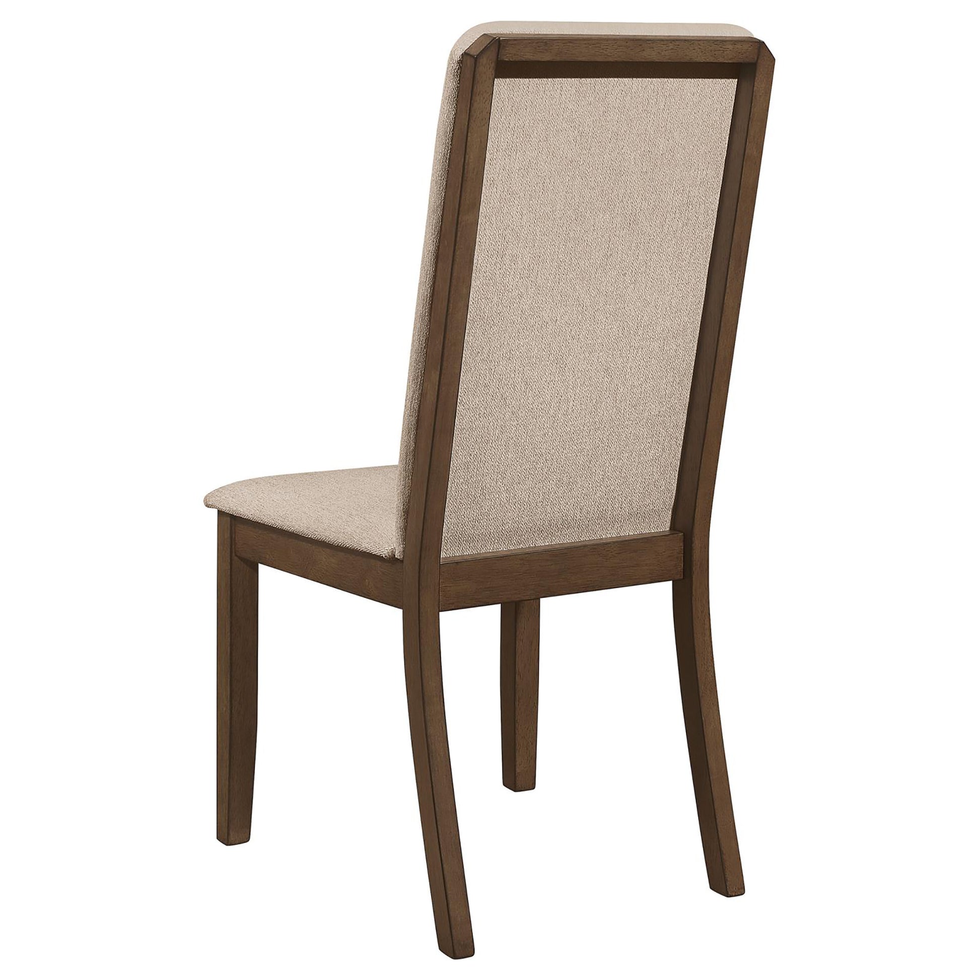 Latte And Medium Walnut Padded Side Chair Set Of 2 Solid Brown Dining Room Wipe Clean Mid Century Modern Dining Chairs Rubberwood Solid Back Wood