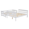 Wood Twin Over Full Bunk Bed With Ladder, White Twin Box Spring Not Required White Solid Wood Mdf