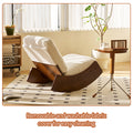 Comfortable Glider Rocking Chair, High Quality Upholstery Glider Chair, Solid Wood Frame, Perfect For Multiple Settings Accent Reading Chair For Bedroom,Living Room,Nursery White Fabric