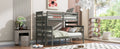 Wood Twin Over Full Bunk Bed With Ladder, Gray Twin Box Spring Not Required Gray Solid Wood Mdf