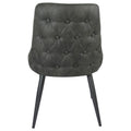 Light Grey Curved Back Side Chair Set Of 2 Solid Grey Dining Room Spot Clean Transitional Side Chair Solid Back Foam Upholstered
