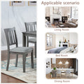 Wooden Dining Chairs Set Of 4, Kitchen Chair With Padded Seat, Upholstered Side Chair For Dining Room, Living Room, Gray Wood Gray Solid Back Seats 4 Dining Room Rubberwood Rubber Wood