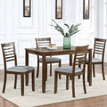 Wooden Dining Chairs Set Of 4, Kitchen Chair With Padded Seat, Upholstered Side Chair For Dining Room, Living Room, Walnut Walnut Dining Room Rubberwood Rubber Wood