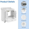 36'' Bathroom Vanity With Carrara Natural Marble Top And Backsplash, Bathroom Storage Cabinet With Doors And Drawers In White 1 White 2 Rust Resistant Bathroom Freestanding Traditional Mdf