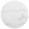 White 40 Inch Dining Table White Dining Room Contemporary,Modern Tabeltop Round Kitchen & Dining Tables Metal Pedestal