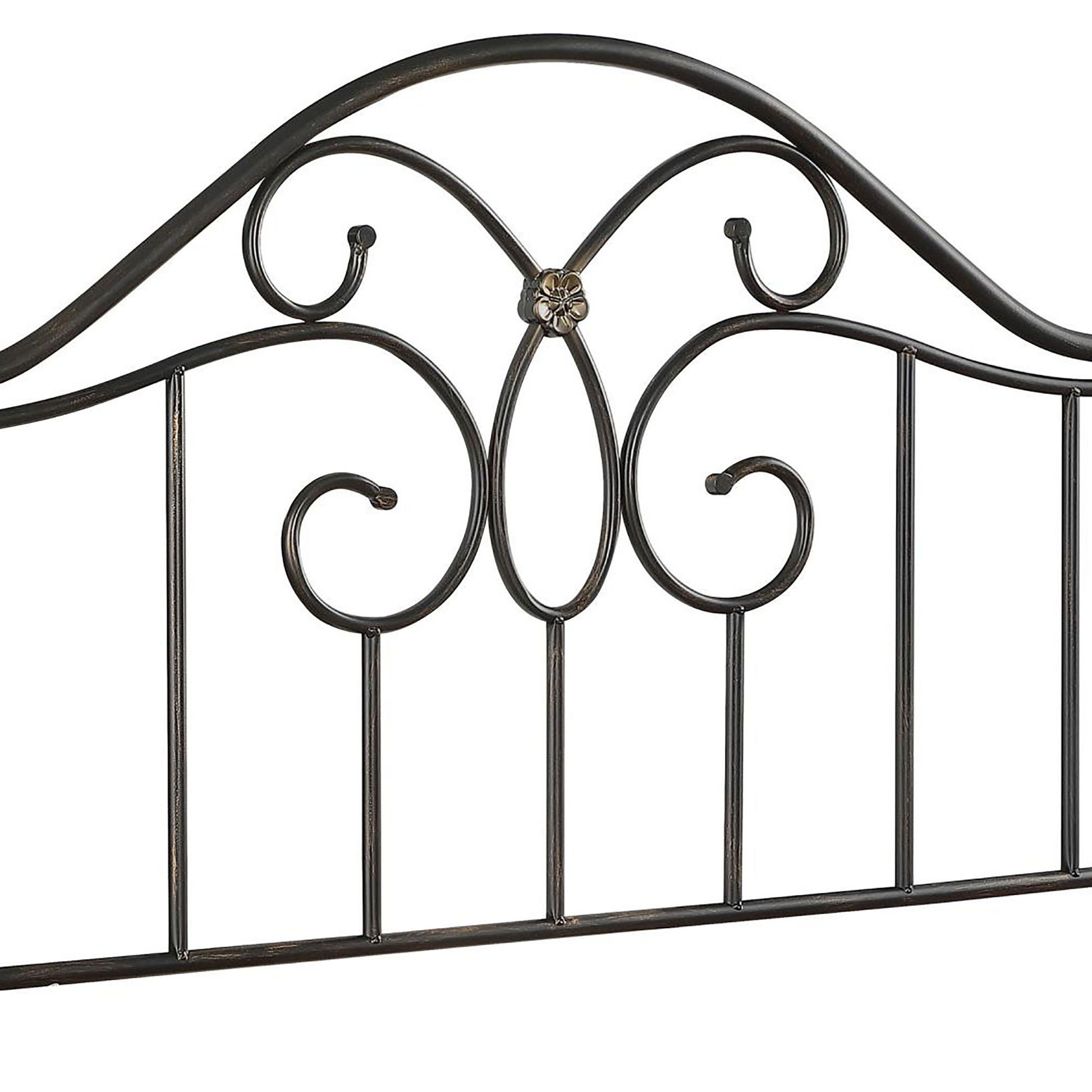 Black And Bronze Full And Queen Metal Headboard Black Metal Bedroom Traditional Bed Frame Metal