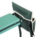 Outdoor 2 In 1 Garden Stool And Kneeler, Garden Bench With Tool Bags, Kneeling Pad, Gift For Parent, Portable, Green Green Metal