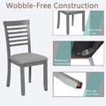 Wooden Dining Chairs Set Of 4, Kitchen Chair With Padded Seat, Upholstered Side Chair For Dining Room, Living Room, Gray Gray Dining Room Rubberwood Rubber Wood
