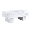 The White Coffee Table Has Patterns. Modern Rectangular Table, Suitable For Living Rooms And Apartments. 43.3