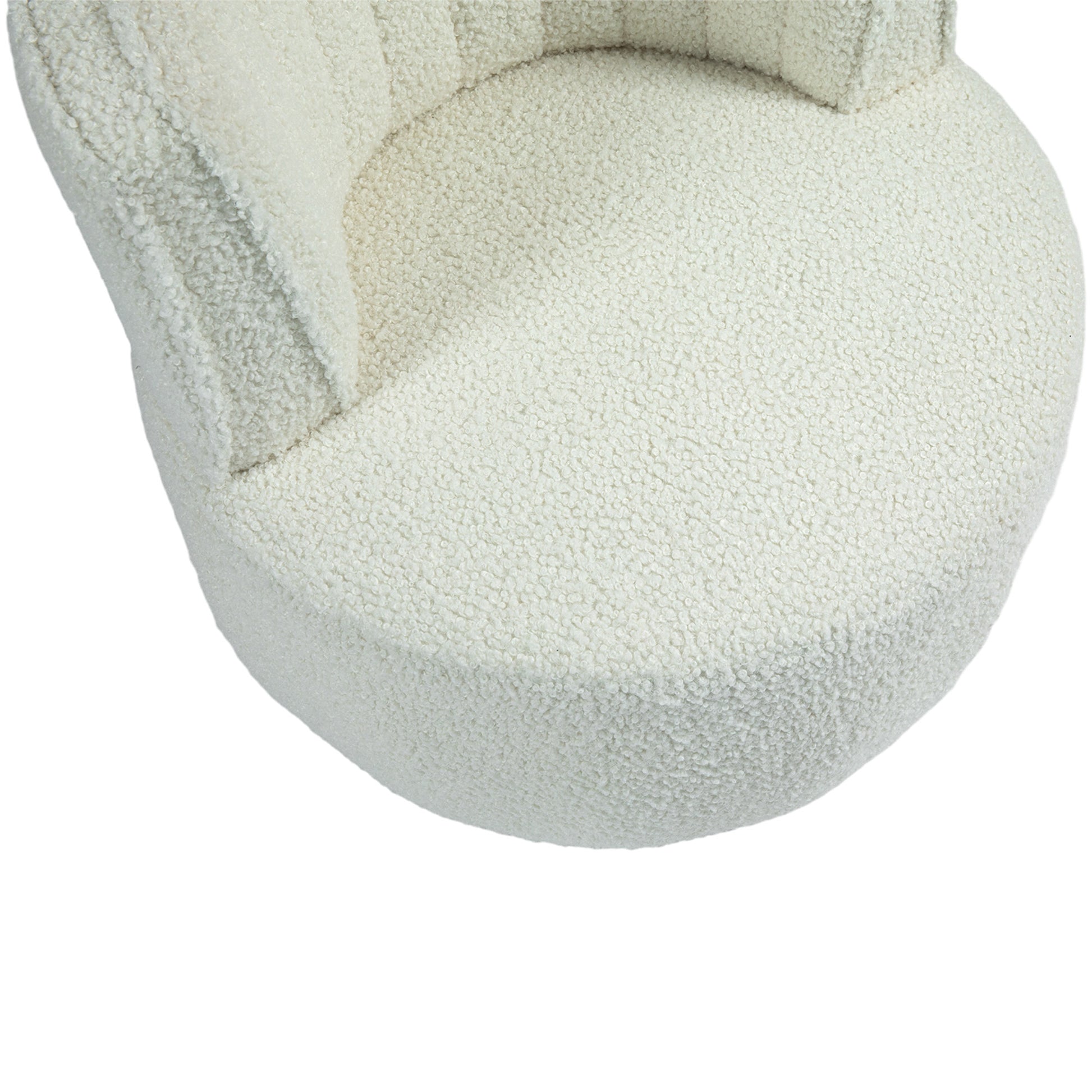 Coolmore 360 Degree Swivel Cuddle Barrel Accent Sofa Chairs, Round Armchairs With Wide Upholstered, Teddy Fabric Chair For Living Room, Bedroom, Office, Waiting Rooms White Foam Teddy