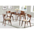Retro Chestnut Dining Table With Angled Legs Brown Dining Room Mid Century Modern Tabeltop Rubberwood Rectangular Kitchen & Dining Tables Wood