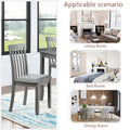 Wooden Dining Chairs Set Of 4, Kitchen Chair With Padded Seat, Upholstered Side Chair For Dining Room, Living Room, Gray Gray Dining Room Rubberwood Rubber Wood