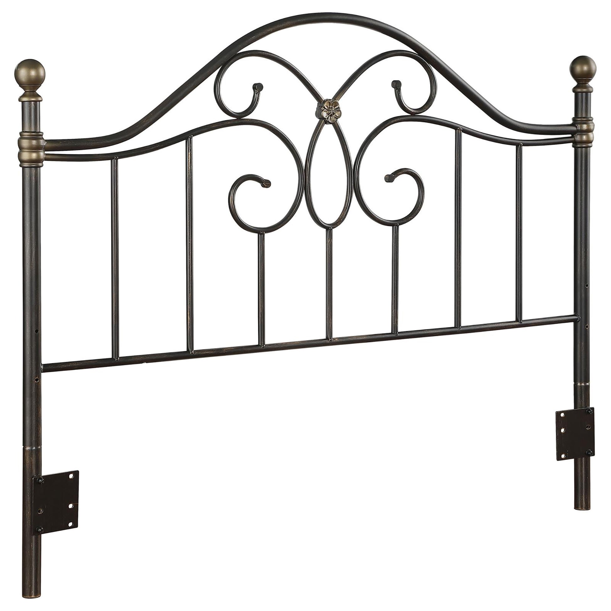 Black And Bronze Full And Queen Metal Headboard Black Metal Bedroom Traditional Bed Frame Metal