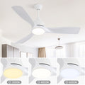 54 Inch White Abs 6 Speed Smart Remote Control Dimmable Reversible Dc Motor For Living Room White Abs