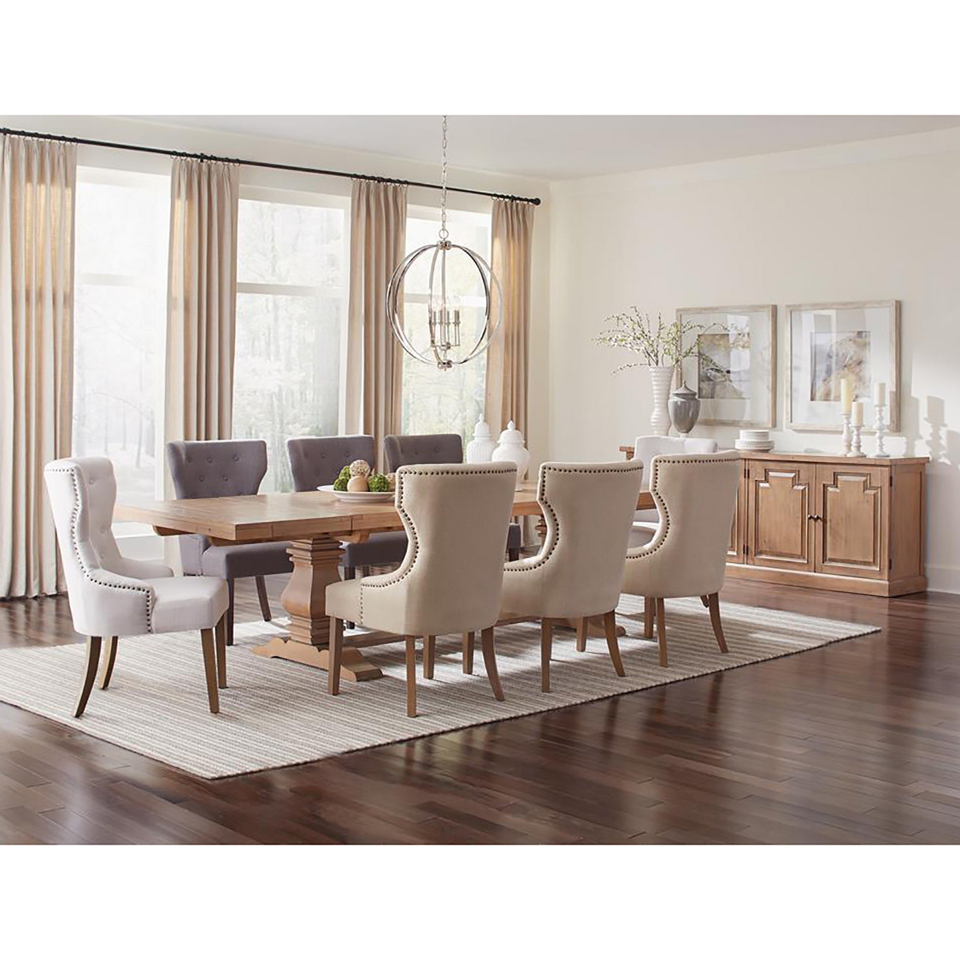 Grey And Rustic Smoke Tufted Dining Chair Solid Grey Gray Dining Room Spot Clean Traditional Dining Chairs Rubberwood Tufted Back Foam Upholstered