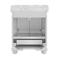 30'' Bathroom Vanity With Carrara Natural Marble Top And Backsplash, Bathroom Storage Cabinet With Doors And Drawers In Grey 1 Gray 2 Rust Resistant Bathroom Freestanding Traditional Mdf