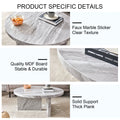 Gray Mdf Material Circular Textured Coffee Table, 31.4 Inch Gray Middle Table, Modern Coffee Table, Suitable For Small Spaces, Living Room. Gray Mdf