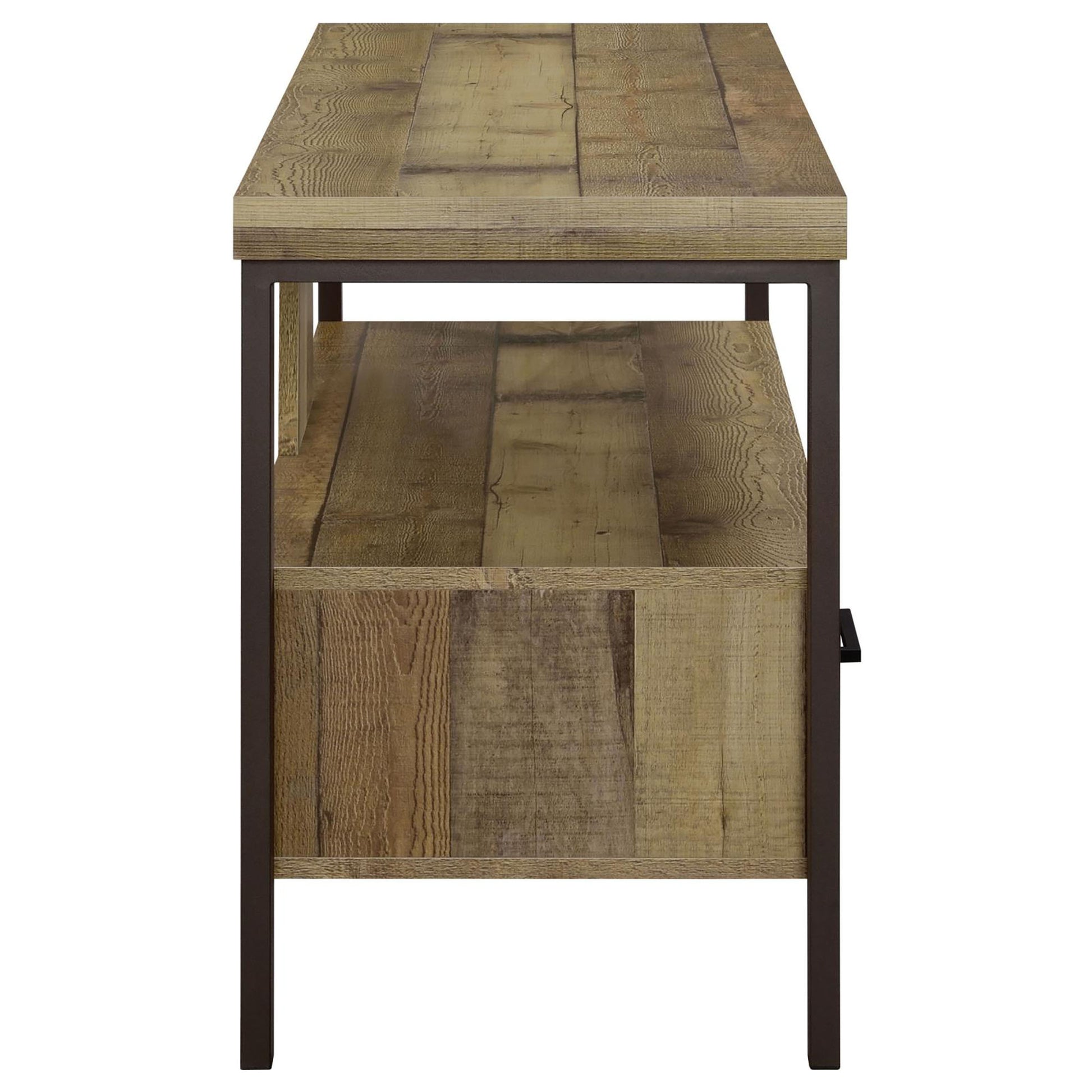 Weathered Pine And Dark Bronze 48 Inch Tv Console Brown Primary Living Space 40 49 Inches 50 59 Inches Industrial 50 Inches Wood