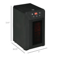 Electric Space Heater For Indoor Use, 1500W Fast Heating Portable Electric Heater With Infrared Quartz Heat Element, Thermostat, 3 Modes, Remote, 12H Timer Black Plastic