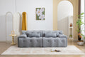 Large Size 2 Seater Sofa, Pure Foam Comfy Sofa Couch, Modern Lounge Sofa For Living Room, Apartment Light Grey Foam Spring 3 Seat