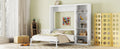 Queen Size Murphy Bed Wall Bed With Shelves,White White Solid Wood Mdf