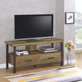 Weathered Pine And Dark Bronze 48 Inch Tv Console Brown Primary Living Space 40 49 Inches 50 59 Inches Industrial 50 Inches Wood