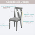 Wooden Dining Chairs Set Of 4, Kitchen Chair With Padded Seat, Upholstered Side Chair For Dining Room, Living Room, Gray Gray Dining Room Rubberwood Rubber Wood