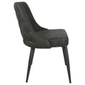 Light Grey Curved Back Side Chair Set Of 2 Solid Grey Dining Room Spot Clean Transitional Side Chair Solid Back Foam Upholstered