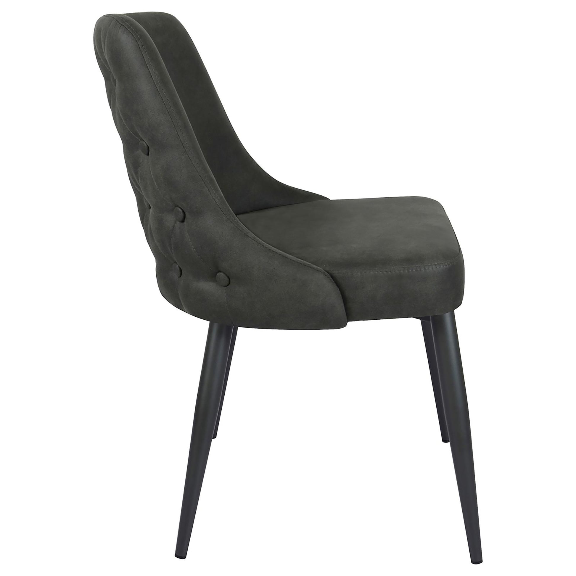 Light Grey Curved Back Side Chair Set Of 2 Solid Grey Dining Room Spot Clean Transitional Side Chair Solid Back Foam Upholstered
