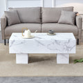 The White Coffee Table Has Patterns. Modern Rectangular Table, Suitable For Living Rooms And Apartments. 43.3
