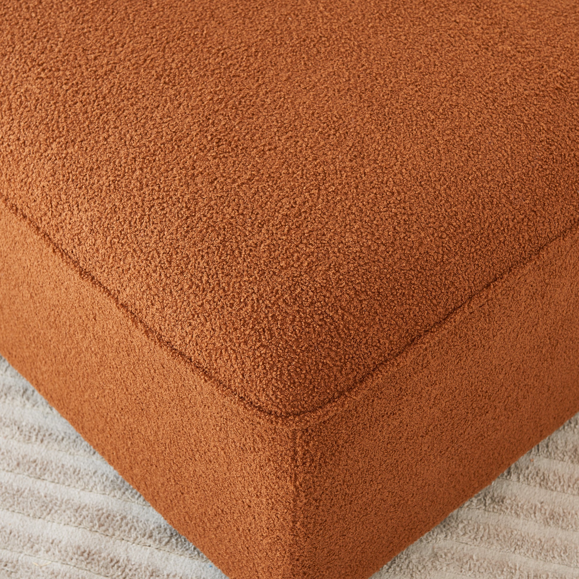 Curved Modular Sectional Sofa For Living Room, Oversized L Shaped Couch With Chaise Lounge Sofa Set, Upholstered Sofa With 3 Back Pillows & 2 Throw Pillow, For Home Office, Orange Orange Foam Sherpa