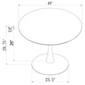 White 40 Inch Dining Table White Dining Room Contemporary,Modern Tabeltop Round Kitchen & Dining Tables Metal Pedestal