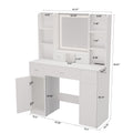 The White Vanity With Led Mirror Is Equipped With A Hair Dryer Rack, And The Vanity In The Bedroom And Dressing Room Is Equipped With A Dressing Pad White 5 Drawers & Above Bedroom American