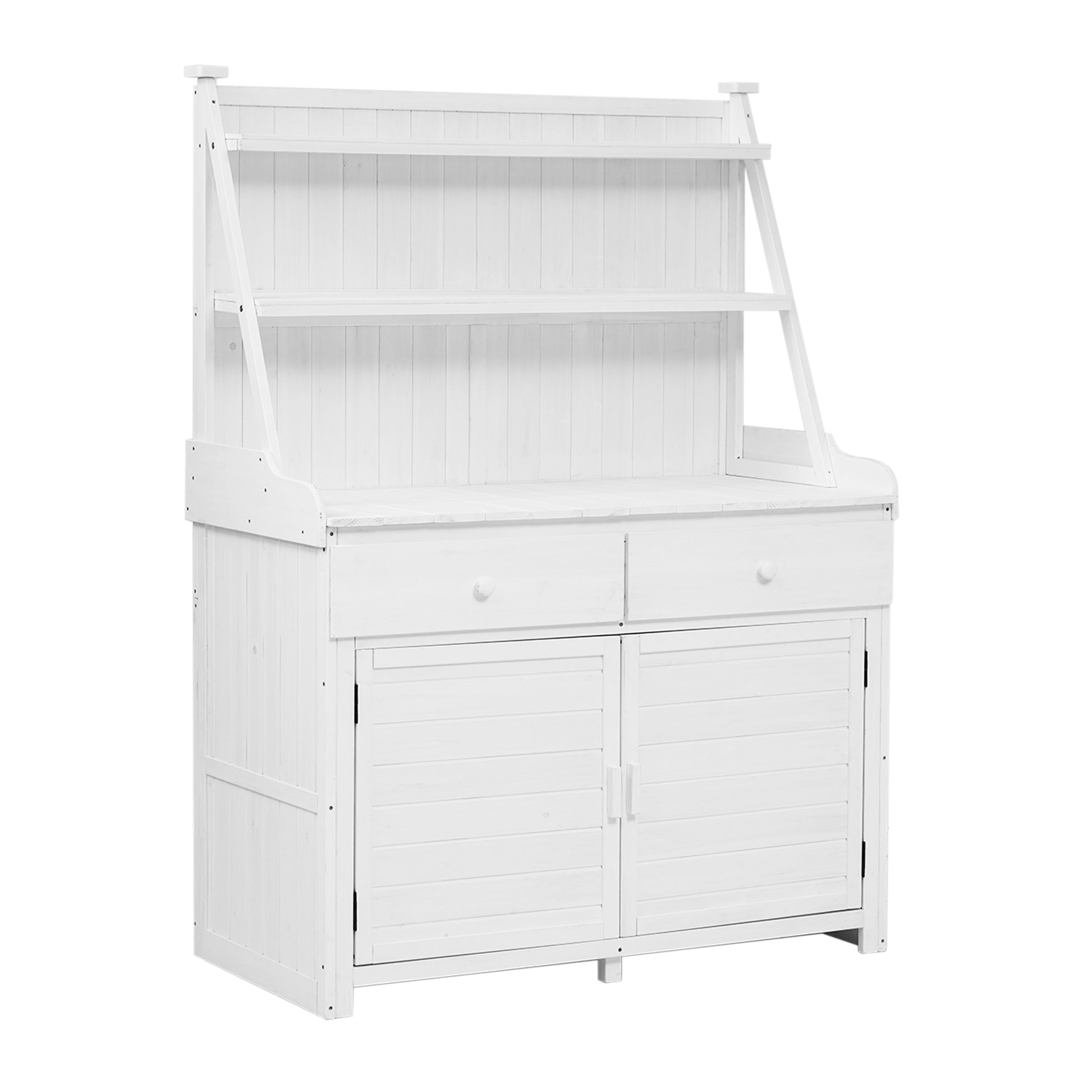 65Inch Garden Potting Bench Table, Fir Wood Workstation With Storage Shelf, Drawer And Cabinet, White White Water Resistant Frame Garden & Outdoor Rustic Wood