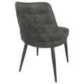 Light Grey Curved Back Side Chair Set Of 2 Solid Grey Dining Room Spot Clean Transitional Side Chair Solid Back Foam Upholstered