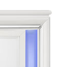 Tarian Mirror W Led, Pearl White Finish Bd02319 White Wood