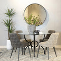 Light Grey Curved Back Side Chair Set Of 2 Solid Grey Dining Room Spot Clean Transitional Side Chair Solid Back Foam Upholstered
