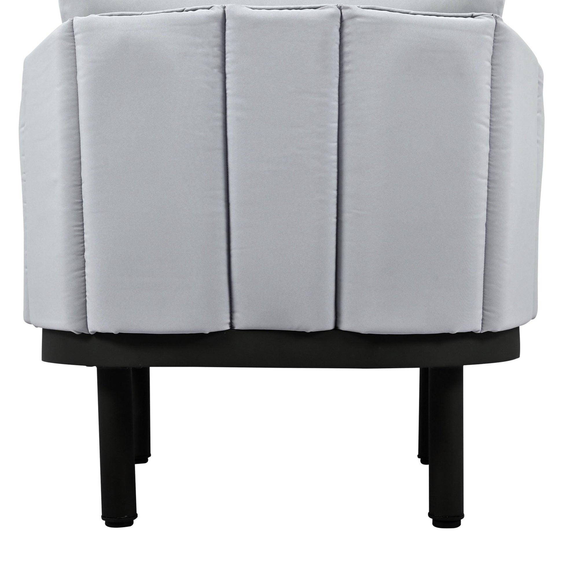 Luxury Modern 4 Piece Outdoor Iron Frame Conversation Set, Patio Chat Set With Acacia Wood Round Coffee Table For Backyard, Deck, Poolside, Indoor Use, Loveseat Arm Chairs, Gray Yes Sectional Gray Weather Resistant Frame Water Resistant Cushion Garden &