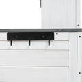 Garden Potting Bench Table, Rustic And Sleek Design With Multiple Drawers And Shelves For Storage, White And Gray White Gray Garden & Outdoor Rustic Wood