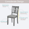Wooden Dining Chairs Set Of 4, Kitchen Chair With Padded Seat, Upholstered Side Chair For Dining Room, Living Room, Gray Wood Gray Solid Back Seats 4 Dining Room Rubberwood Rubber Wood