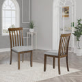 Wooden Dining Chairs Set Of 4, Kitchen Chair With Padded Seat, Upholstered Side Chair For Dining Room, Living Room, Walnut Walnut Dining Room Rubberwood Rubber Wood