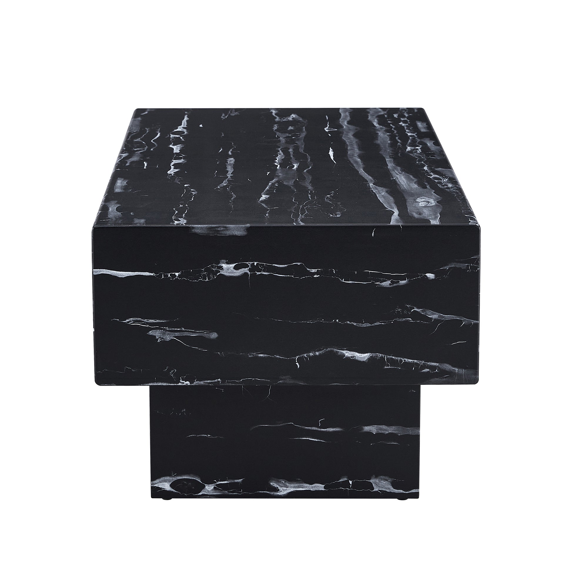 The Black Coffee Table Has Patterns. Modern Rectangular Table, Suitable For Living Rooms And Apartments. 43.3"*21.6"*17.2" Black Mdf
