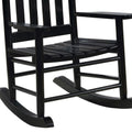 Black Slat Back Youth Rocking Chair Black Primary Living Space Farmhouse,Rustic Rocking Chairs Acacia Slat Back Wood