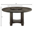 1Pc Transitional Round Table With Lazy Susan Dark Brown Finish Single Pedestal Wooden Dining Room Furniture Brown Seats 6 Dining Room Contemporary,Transitional Round Wood