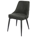 Light Grey Curved Back Side Chair Set Of 2 Solid Grey Dining Room Spot Clean Transitional Side Chair Solid Back Foam Upholstered