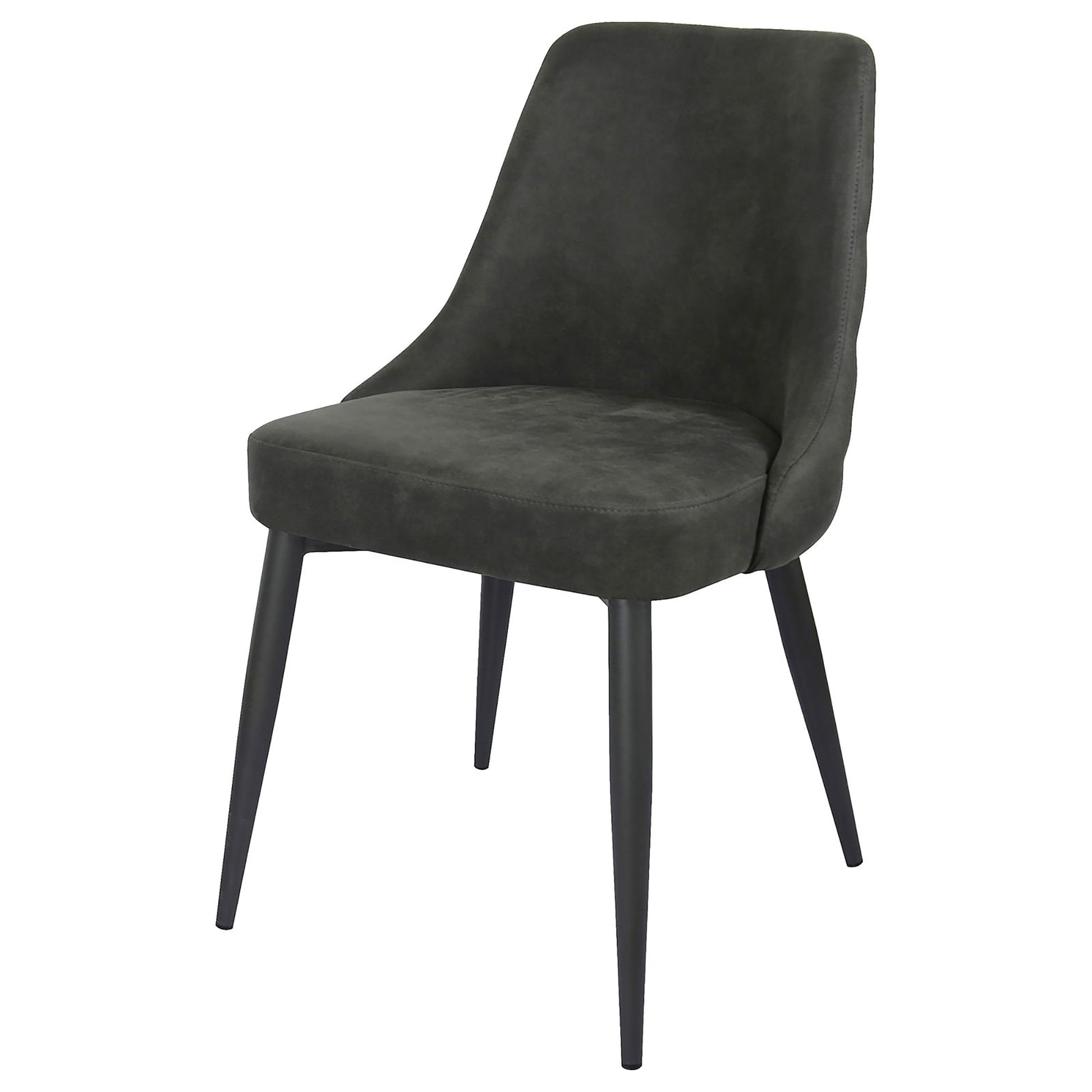 Light Grey Curved Back Side Chair Set Of 2 Solid Grey Dining Room Spot Clean Transitional Side Chair Solid Back Foam Upholstered