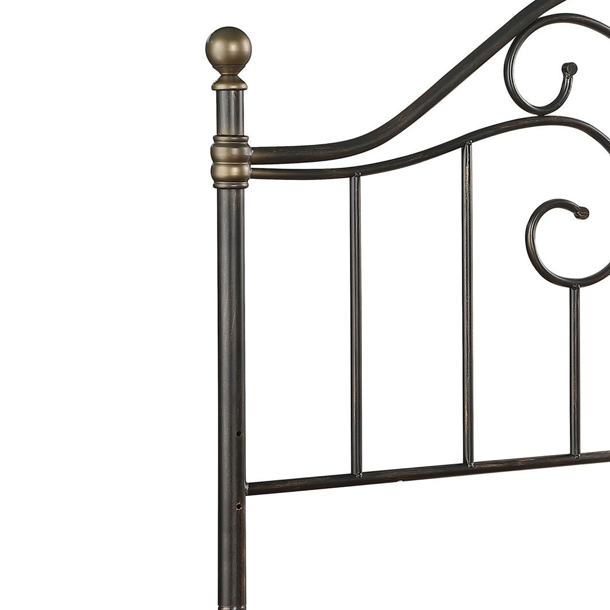 Black And Bronze Full And Queen Metal Headboard Black Metal Bedroom Traditional Bed Frame Metal