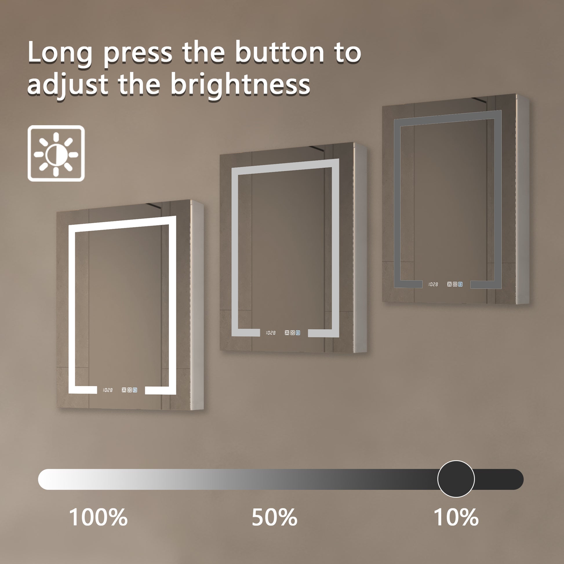 Lighted Medicine Cabinet 20 X 32 Inch, Recessed Or Surface Led Medicine Cabinet, Clock, Room Temp Display,Defog,Night Light,Stepless Dimming,3000K 6400K, Outlets & Usbs,Hinge On The Right Silver Aluminium