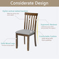 Wooden Dining Chairs Set Of 4, Kitchen Chair With Padded Seat, Upholstered Side Chair For Dining Room, Living Room, Walnut Walnut Dining Room Rubberwood Rubber Wood